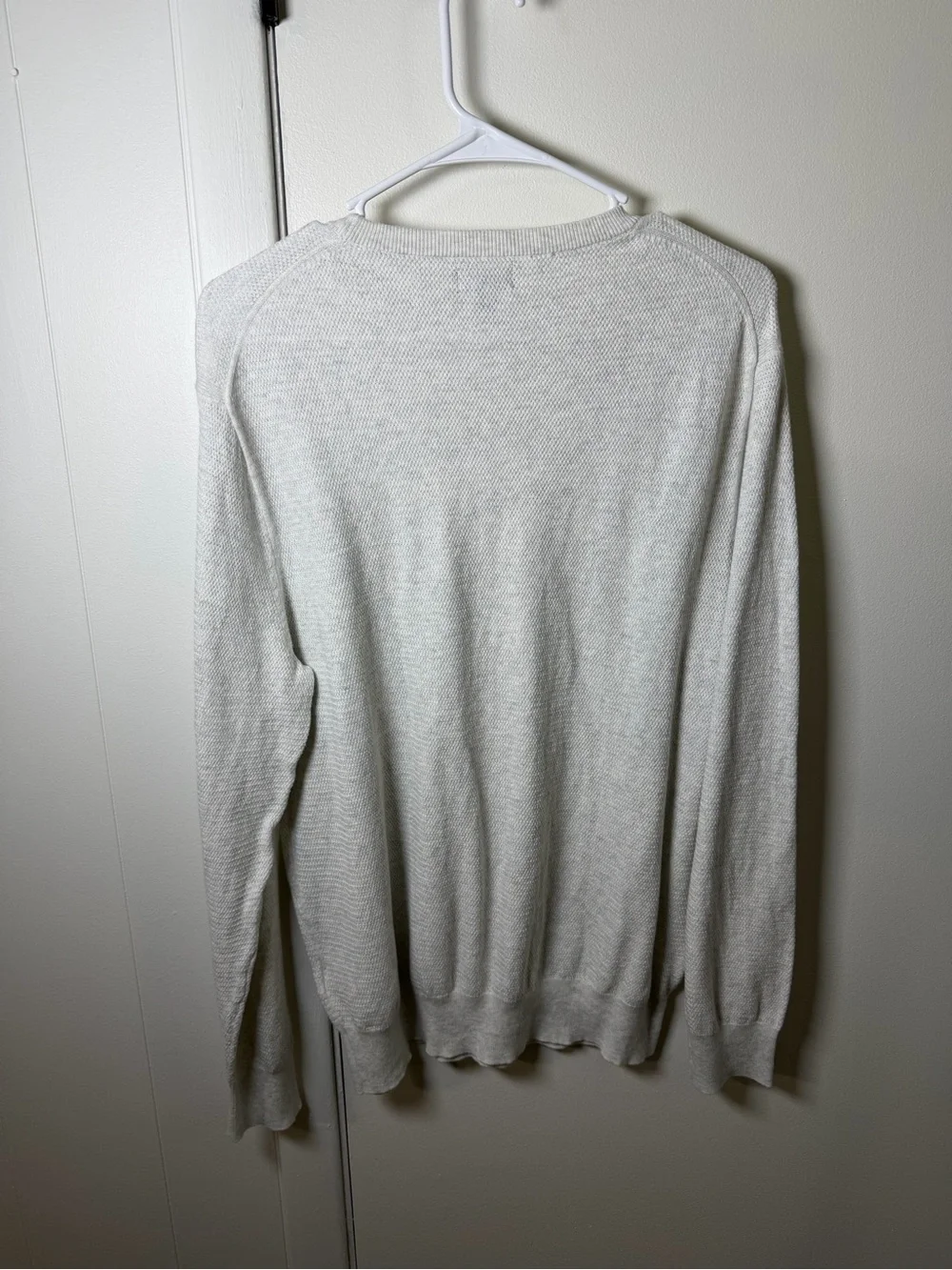 J.Crew Men’s Light Gray Cotton Crewneck Sweater | Size L
